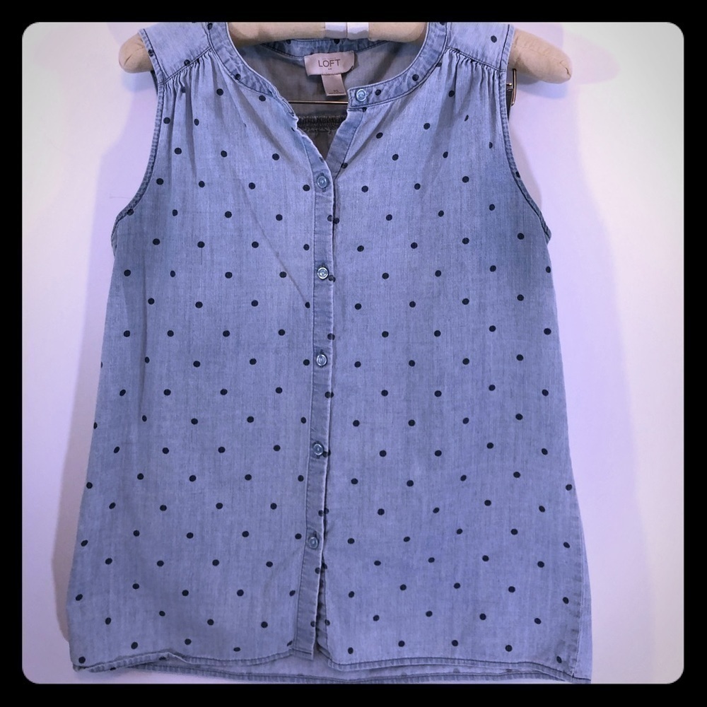 ANN Taylor Loft Outlet Sleeveless Polka Dot